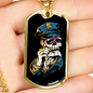 Police Skull Necklace Stainless Steel or 18k Gold Dog Tag 24" B-Express Your Love Gifts