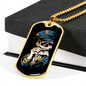Police Skull Necklace Stainless Steel or 18k Gold Dog Tag 24" B-Express Your Love Gifts