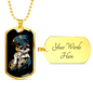 Police Skull Necklace Stainless Steel or 18k Gold Dog Tag 24" B-Express Your Love Gifts