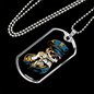 Police Skull Necklace Stainless Steel or 18k Gold Dog Tag 24" B-Express Your Love Gifts