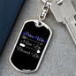 Police Wife Blessed Life Keychain Stainless Steel or 18k Gold Dog Tag Keyring-Express Your Love Gifts