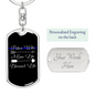 Police Wife Blessed Life Keychain Stainless Steel or 18k Gold Dog Tag Keyring-Express Your Love Gifts
