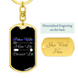 Police Wife Blessed Life Keychain Stainless Steel or 18k Gold Dog Tag Keyring-Express Your Love Gifts