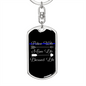 Police Wife Blessed Life Keychain Stainless Steel or 18k Gold Dog Tag Keyring-Express Your Love Gifts