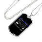 Police Wife Blessed Life Necklace Stainless Steel or 18k Gold Dog Tag 24"-Express Your Love Gifts