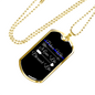 Police Wife Blessed Life Necklace Stainless Steel or 18k Gold Dog Tag 24"-Express Your Love Gifts