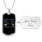 Police Wife Blessed Life Necklace Stainless Steel or 18k Gold Dog Tag 24"-Express Your Love Gifts