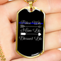 Police Wife Blessed Life Necklace Stainless Steel or 18k Gold Dog Tag 24"-Express Your Love Gifts