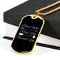 Police Wife Blessed Life Necklace Stainless Steel or 18k Gold Dog Tag 24"-Express Your Love Gifts