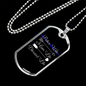 Police Wife Blessed Life Necklace Stainless Steel or 18k Gold Dog Tag 24"-Express Your Love Gifts