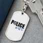 Police Wife Plain Keychain Stainless Steel or 18k Gold Dog Tag Keyring-Express Your Love Gifts