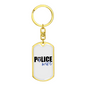 Police Wife Plain Keychain Stainless Steel or 18k Gold Dog Tag Keyring-Express Your Love Gifts