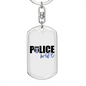 Police Wife Plain Keychain Stainless Steel or 18k Gold Dog Tag Keyring-Express Your Love Gifts
