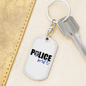 Police Wife Plain Keychain Stainless Steel or 18k Gold Dog Tag Keyring-Express Your Love Gifts