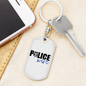 Police Wife Plain Keychain Stainless Steel or 18k Gold Dog Tag Keyring-Express Your Love Gifts