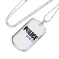 Police Wife Plain Necklace Stainless Steel or 18k Gold Dog Tag 24"-Express Your Love Gifts