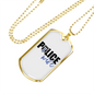 Police Wife Plain Necklace Stainless Steel or 18k Gold Dog Tag 24"-Express Your Love Gifts
