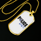 Police Wife Plain Necklace Stainless Steel or 18k Gold Dog Tag 24"-Express Your Love Gifts