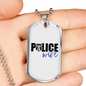 Police Wife Plain Necklace Stainless Steel or 18k Gold Dog Tag 24"-Express Your Love Gifts