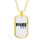 Police Wife Plain Necklace Stainless Steel or 18k Gold Dog Tag 24"-Express Your Love Gifts