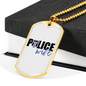 Police Wife Plain Necklace Stainless Steel or 18k Gold Dog Tag 24"-Express Your Love Gifts