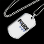 Police Wife Plain Necklace Stainless Steel or 18k Gold Dog Tag 24"-Express Your Love Gifts