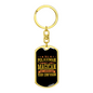 Policeman Magician Keychain Stainless Steel or 18k Gold Dog Tag Keyring-Express Your Love Gifts
