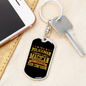 Policeman Magician Keychain Stainless Steel or 18k Gold Dog Tag Keyring-Express Your Love Gifts