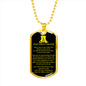 Policeman Prayer Dog Tag Stainless Steel or 18k Gold Finish 24" Ball Chain-Express Your Love Gifts