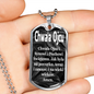 Polish Catholic Chwała Ojcu Dog Tag Stainless Steel or 18k Gold 24" Chain-Express Your Love Gifts