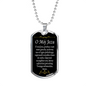 Polish Catholic O Mój Jezu Dog Tag Stainless Steel or 18k Gold 24" Chain-Express Your Love Gifts