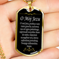 Polish Catholic O Mój Jezu Dog Tag Stainless Steel or 18k Gold 24" Chain-Express Your Love Gifts