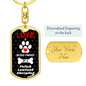 Polish Lowland Sheepdog Keychain Stainless Steel or 18k Gold Dog Tag Keyring-Express Your Love Gifts