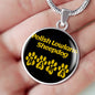 Polish Lowland Sheepdog Mama Circle Necklace Stainless Steel or 18k Gold 18-22" Dog Owner Lover-Express Your Love Gifts