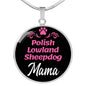 Polish Lowland Sheepdog Mama Necklace Circle Pendant Stainless Steel or 18k Gold 18-22" Dog Mom Pendant-Express Your Love Gifts