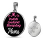 Polish Lowland Sheepdog Mama Necklace Circle Pendant Stainless Steel or 18k Gold 18-22" Dog Mom Pendant-Express Your Love Gifts