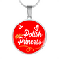 Polish Princess Circle Pendant Stainless Steel or 18k Gold 18-22"-Express Your Love Gifts