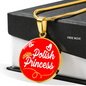 Polish Princess Circle Pendant Stainless Steel or 18k Gold 18-22"-Express Your Love Gifts