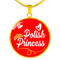 Polish Princess Circle Pendant Stainless Steel or 18k Gold 18-22"-Express Your Love Gifts