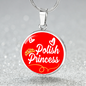 Polish Princess Circle Pendant Stainless Steel or 18k Gold 18-22"-Express Your Love Gifts