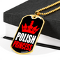 Polish Princess Dog Tag Stainless Steel or 18k Gold 24" Chain-Express Your Love Gifts
