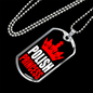 Polish Princess Dog Tag Stainless Steel or 18k Gold 24" Chain-Express Your Love Gifts