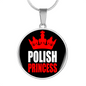 Polish Princess Necklace Circle Pendant Stainless Steel or 18k Gold 18-22"-Express Your Love Gifts