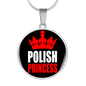Polish Princess Necklace Circle Pendant Stainless Steel or 18k Gold 18-22"-Express Your Love Gifts