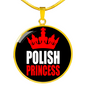 Polish Princess Necklace Circle Pendant Stainless Steel or 18k Gold 18-22"-Express Your Love Gifts