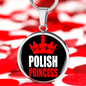 Polish Princess Necklace Circle Pendant Stainless Steel or 18k Gold 18-22"-Express Your Love Gifts