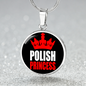 Polish Princess Necklace Circle Pendant Stainless Steel or 18k Gold 18-22"-Express Your Love Gifts