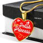 Polish Princess Necklace Stainless Steel or 18k Gold Heart Pendant 18-22"-Express Your Love Gifts