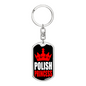 Polish Princess Swivel Keychain Dog Tag Stainless Steel or 18k Gold-Express Your Love Gifts