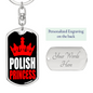 Polish Princess Swivel Keychain Dog Tag Stainless Steel or 18k Gold-Express Your Love Gifts